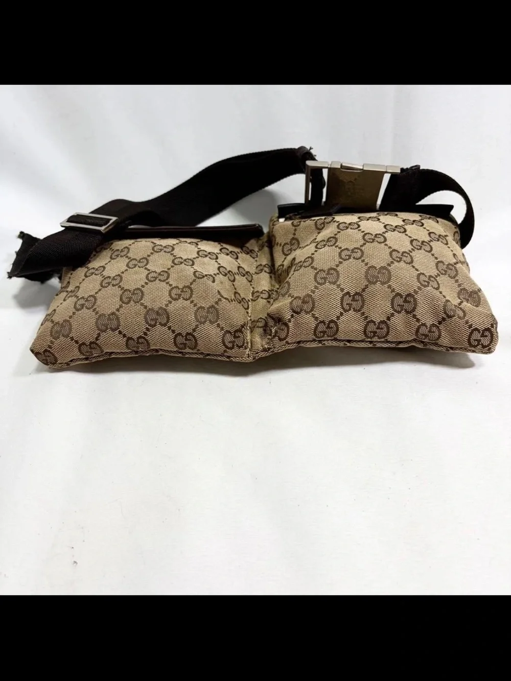 Gucci Beige & Brown GG Canvas Belt Bag